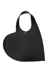 Coperni Heart-shaped Black Bag With Adjustable Shoulder Strap In Black