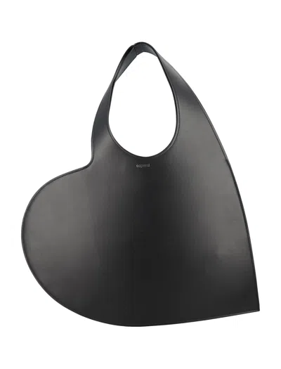 Coperni Asymmetrical Heart-shaped Shoulder Bag In Black