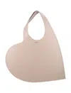 Coperni Heart Shape Tote Bag With Single Handle In Beige Taupe