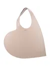 Coperni Heart Shape Tote Bag With Single Handle In Beige Taupe