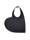 Coperni Heart-shaped Black Bag With Adjustable Shoulder Strap In Black