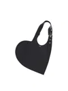 Coperni Heart-shaped Black Leather Bag With Single Shoulder Strap In Black