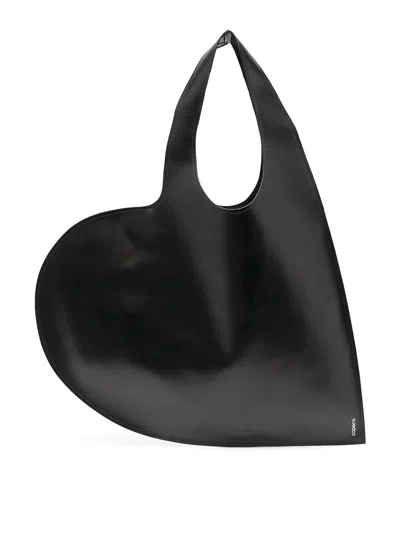 Coperni Heart Tote Bag In Black