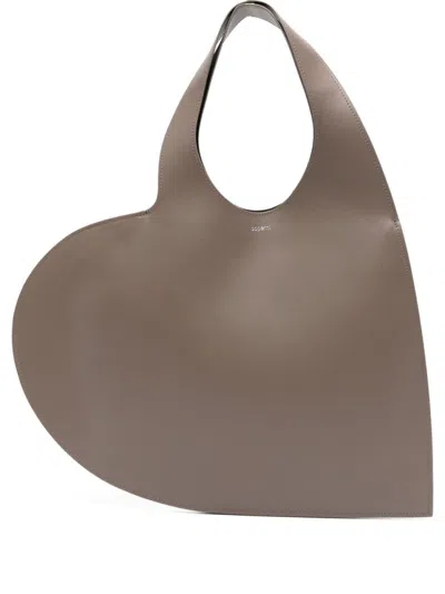 Coperni Heart Tote Bag In Brown