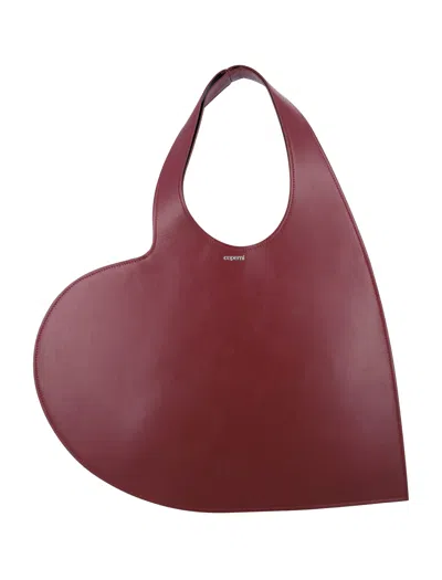 Coperni Heart Tote Bag In Burgundy Red