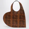 Coperni Heart Sneakeskin-effect Shoulder Bag In Brown