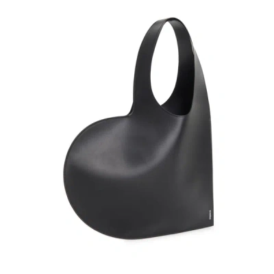 Coperni Heart Tote Leather Bag In Black