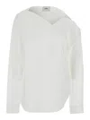 Coperni 'heart' White Shirt With Asymmetric Buttons And Chest Pocket In Cotton Woman In White
