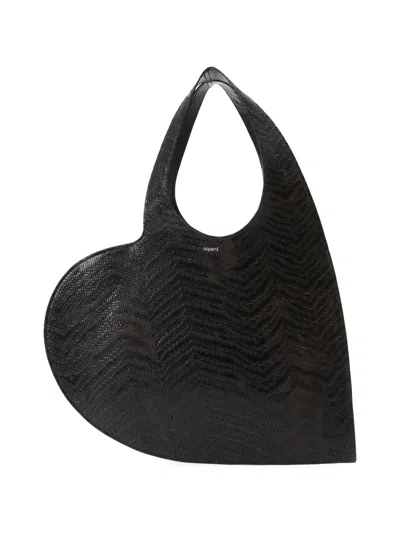 Coperni Heart Woven Tote Bag In Black