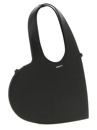 Coperni Heart-shaped Leather Shoulder Bag In Black