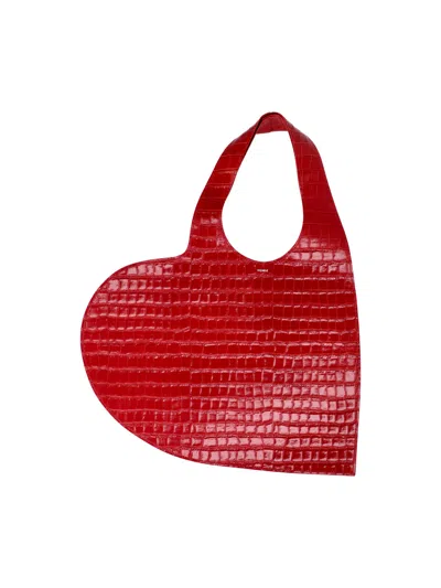 Coperni Heart-shaped Leather Tote Bag In Red