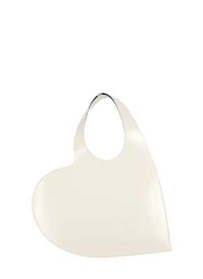Coperni Heart-shaped Tote Bag In Smooth Leather In White