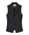 Coperni High Collar Button Knitted Top In Black