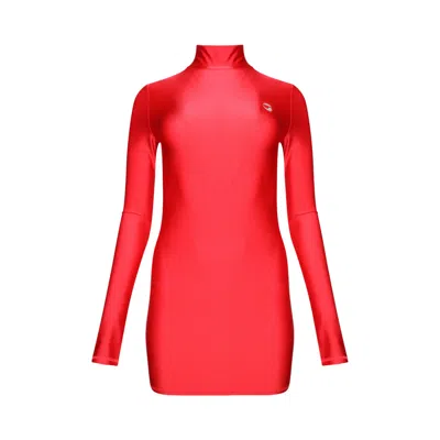 Pre-owned Coperni High Neck Fitted Mini Dress 'red' | Women's Size L