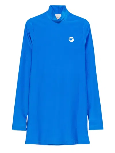 Coperni High-neck Mini Dress In Blue