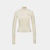 Coperni Logo-print High-neck Top In Beige