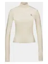 Coperni Logo-print High-neck Top In Beige