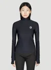 Coperni Black Tight High Neck Long Sleeve T-shirt In Schwarz