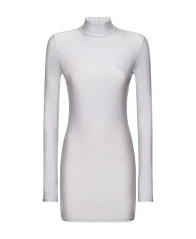 Coperni High-necked Long-sleeved Mini Dress In Gray