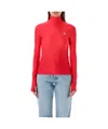 Coperni Tight High Neck Top In Red