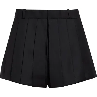 Coperni High Waist Multipleat Wool Shorts In Black