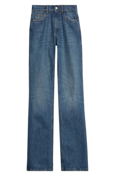 Coperni High Waist Straight Leg Jeans In Blue