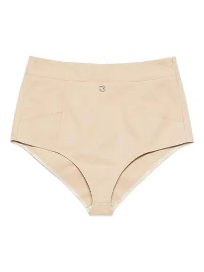 Coperni High-waisted Mini Shorts In Neutral