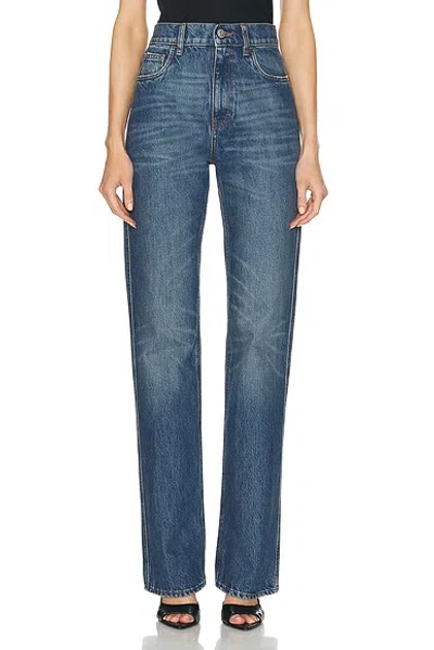 Coperni Womens Blue Vintage Buckle Five-pockets Straight-leg High-rise Denim Jeans Xs
