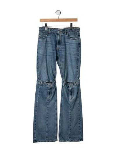 Pre-owned Coperni High-rise Flared Jeans In Blue