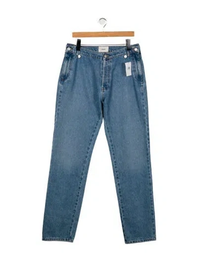 Pre-owned Coperni High-rise Straight Leg Jeans In Blue