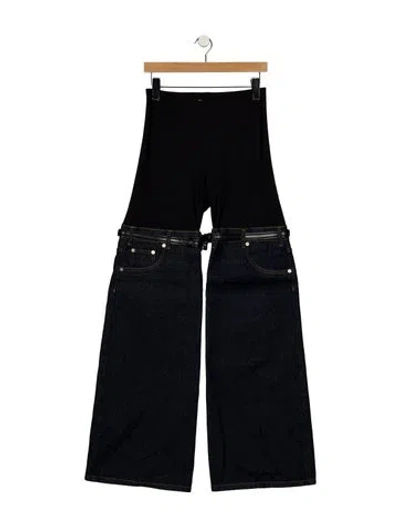 Pre-owned Coperni High-rise Wide Leg Jeans In Black