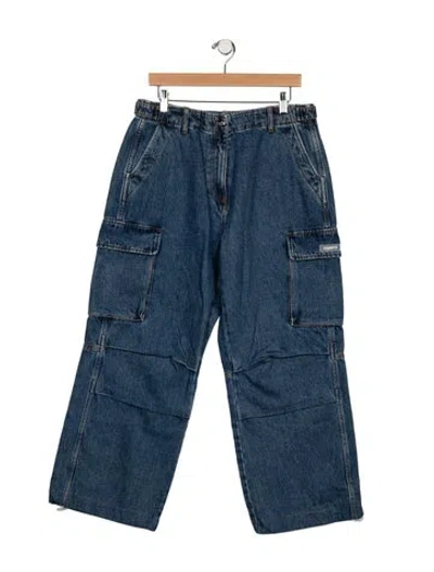 Pre-owned Coperni High-rise Wide Leg Jeans In Blue