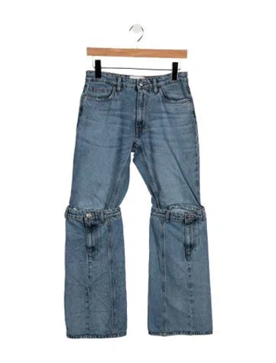 Pre-owned Coperni High-rise Wide Leg Jeans In Blue