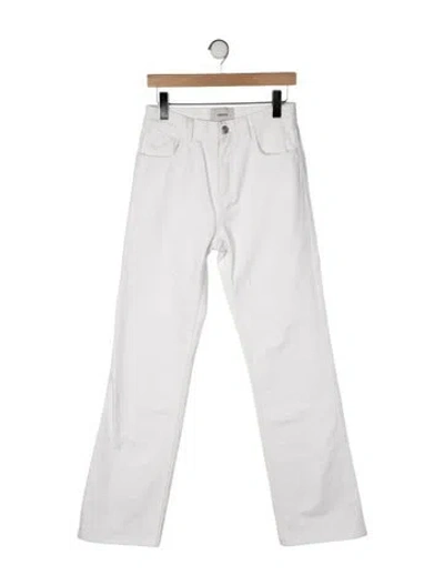 Pre-owned Coperni High-rise Wide Leg Jeans In White