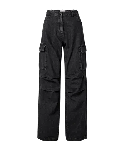 Coperni High-rise Wide-leg Cargo Jeans In Black