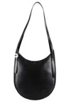 Coperni Curved Calf Leather Shoulder Bag With Strap In Black