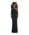 Coperni Cut-out Triangle Black Stretch Jersey Long Dress In Black