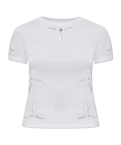Coperni Hollow Pattern T-shirt In White