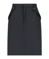 Coperni Stretch Polyester Blend Skirt With Back Vent In Black