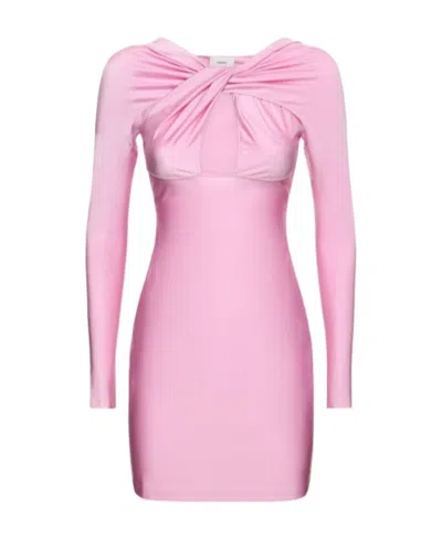 Coperni Hollowed-out Jersey Mini Dress In Pink