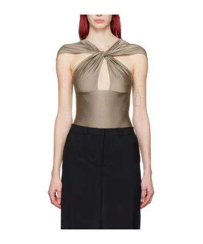 Coperni Hollowed-out Twisted Pleated Jumpsuit In Black
