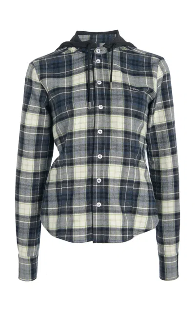 Coperni Hooded Cotton Shirt In Blue