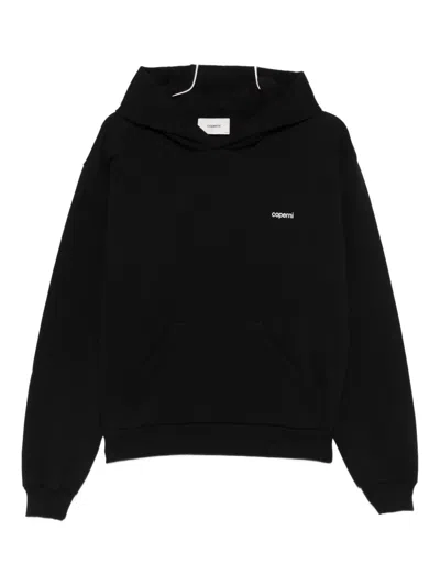Coperni Logo-print Cap-detail Hoodie In Black