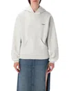 Coperni Sculpted Horn Detail Relaxed Hoodie In Gray