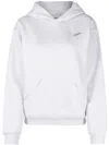 Coperni Logo-print Jersey Hoodie In Pale Grey Melange