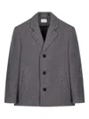Coperni Houndstooth Buttoned Jacket In Gray