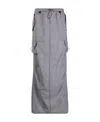 Coperni Houndstooth Cargo Maxi Skirt In Gray