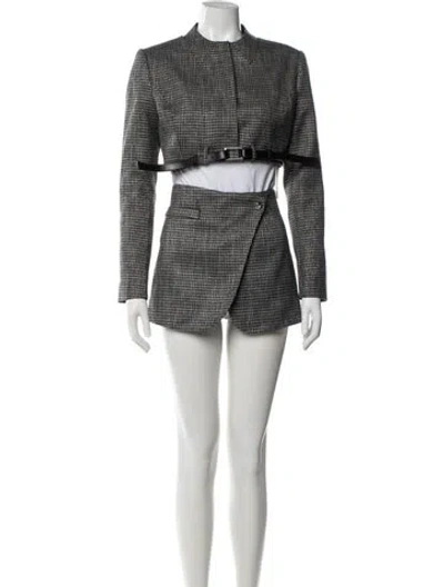 Pre-owned Coperni Houndstooth Print Skirt Set W/ Tags In Black