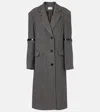 Coperni Houndstooth Wool And Cashmere Coat In Gray