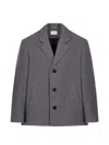 Coperni Houndstooth-pattern Notched-lapels Coat In Gray
